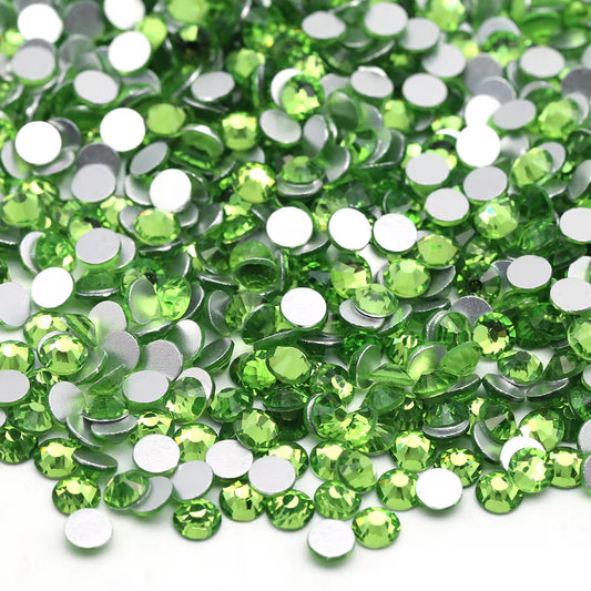 Lt Peridot Mixed Sizes Glass Rhinestones