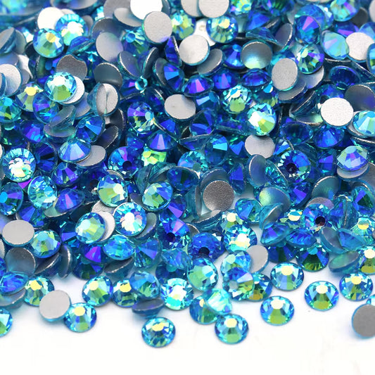 Aquamarine AB Mixed Sizes Glass Rhinestones