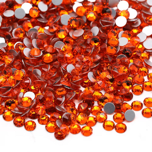 Orange Mixed Sizes Glass Rhinestones