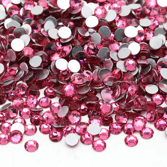 Rose Mixed Sizes Glass Rhinestones